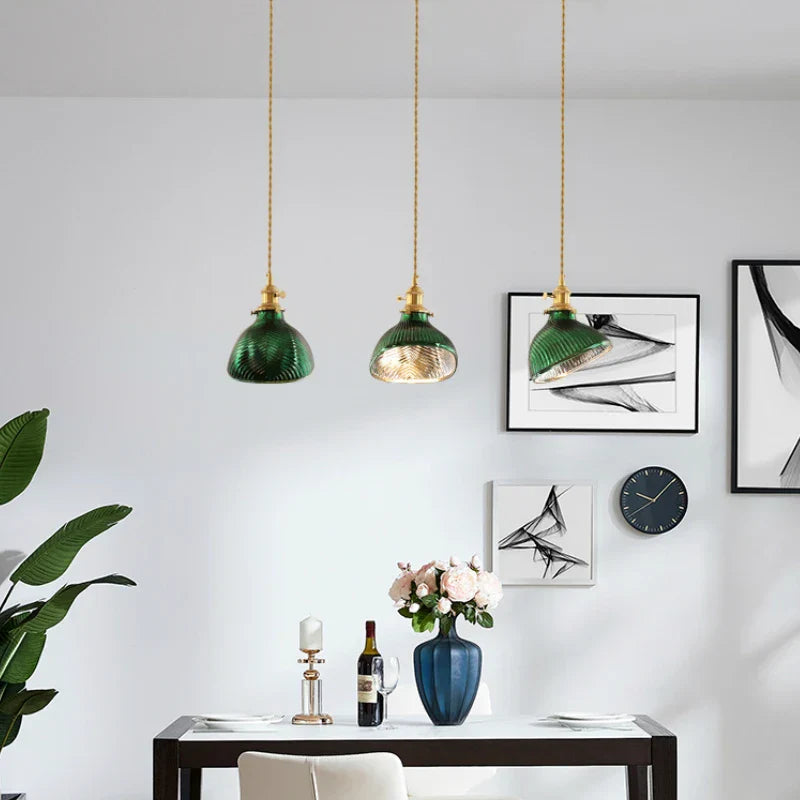 GlassGleam - Retro Glass Pendant Light