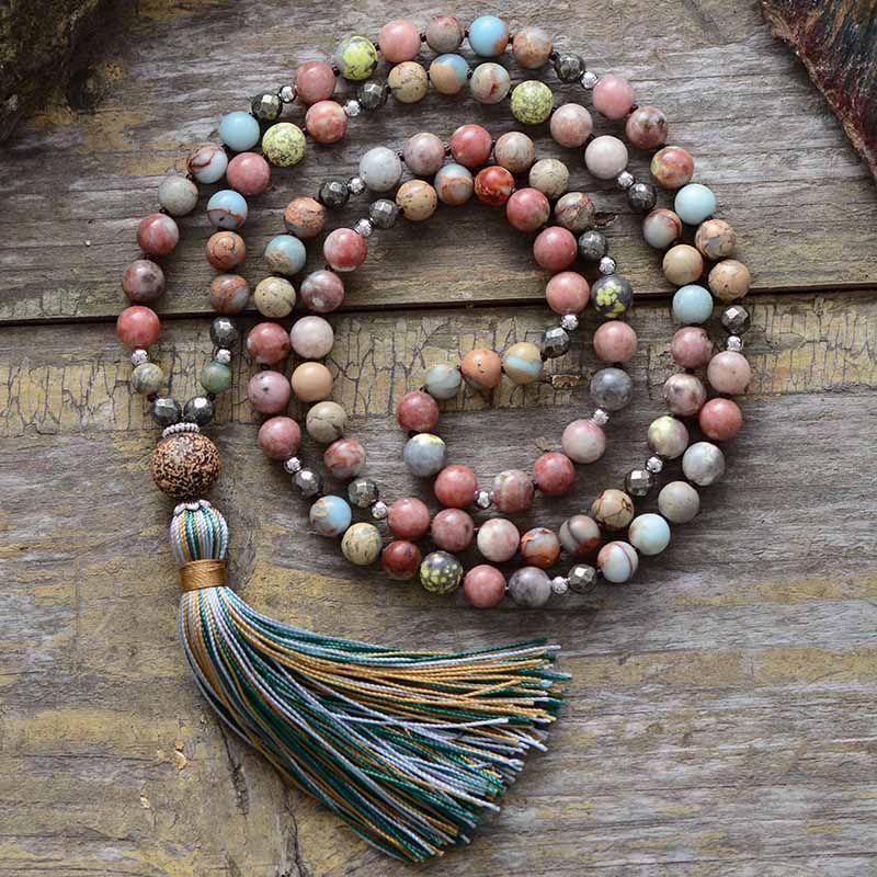 Seraphina - Collier mala chakra du cœur à 108 perles