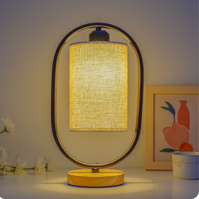 Zorwick - Vintage Wood LED Lamp with Adjustable Brightness
