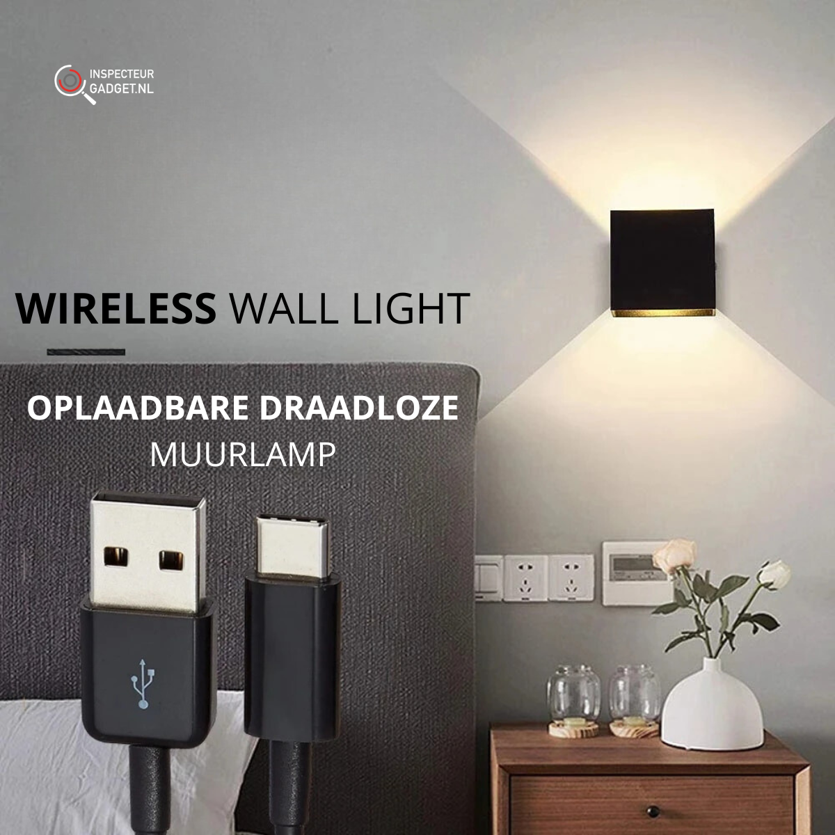 Wireless Wall Light - Rechargeable LED Wall Sconce
