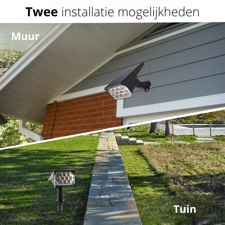 Solar LED Deluxe Spotlight - Wireless Garden Lighting (1+1 Free)
