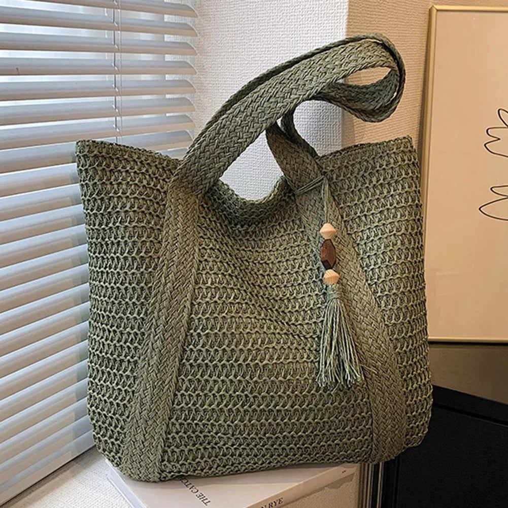 EcoChic Handbag - Sac Osier Femme Tendance