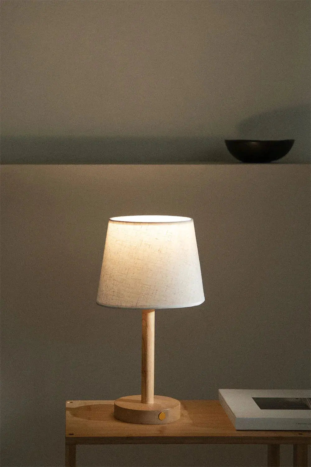 Durwood - Cordless Wooden LED Bedside Lamp