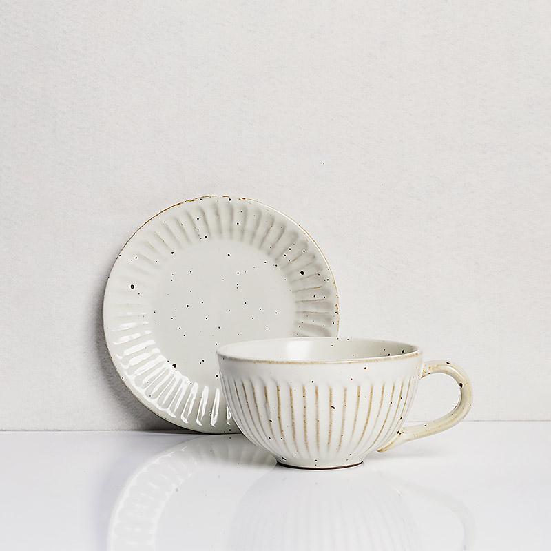 ElegantBowl - Fluted Stoneware Bowl Set with Spoon