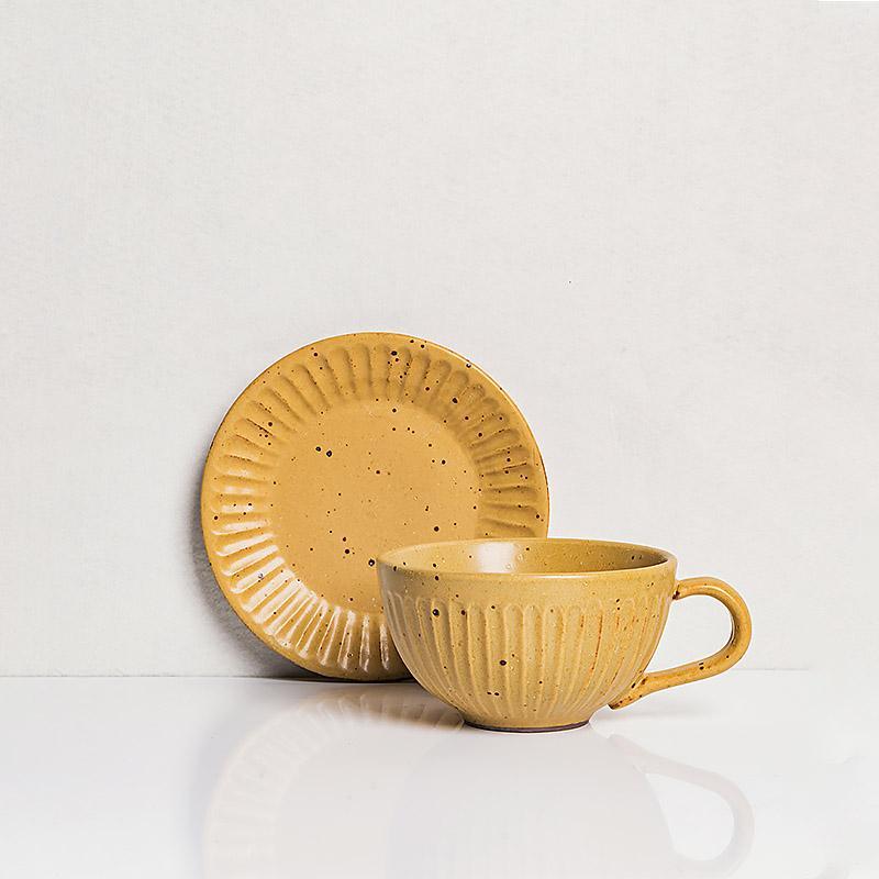 ElegantBowl - Fluted Stoneware Bowl Set with Spoon
