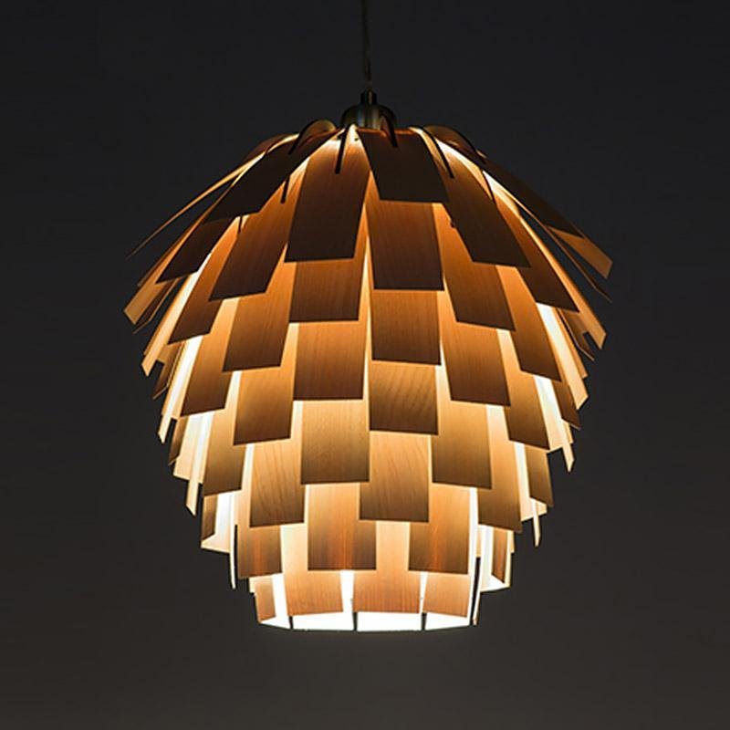 ArtichokeGlow Pendant - Luxury Natural Wood Pendant Light