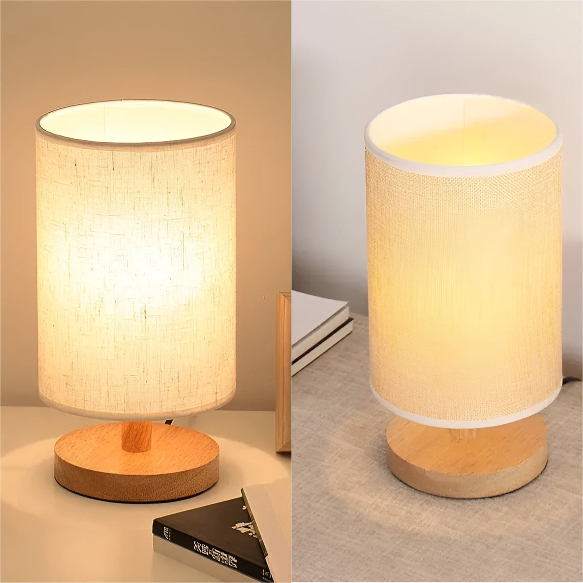 ZenShade - Wooden LED Bedside Lamp for an Elegant Bedroom