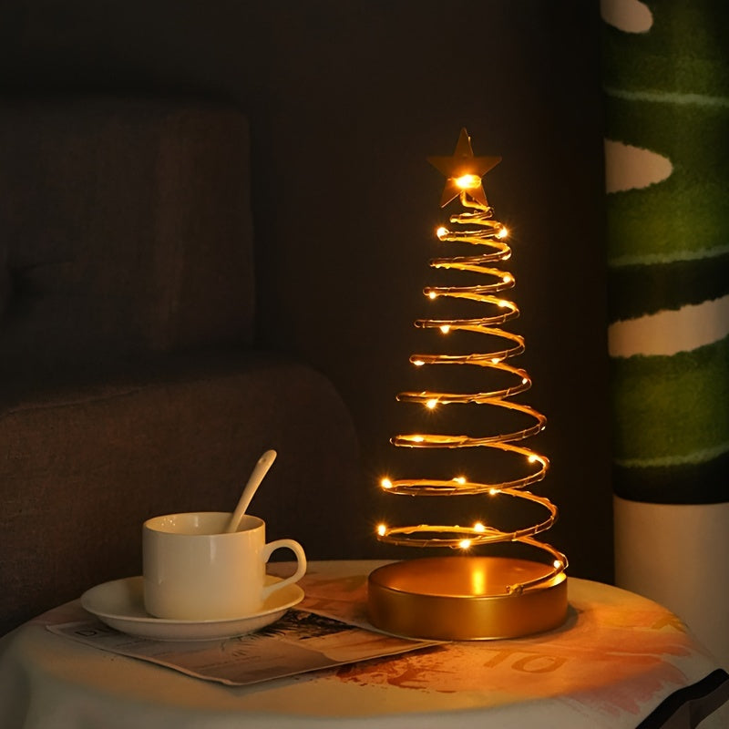 Telvora - Stainless Steel Star Tree LED Table Lamp