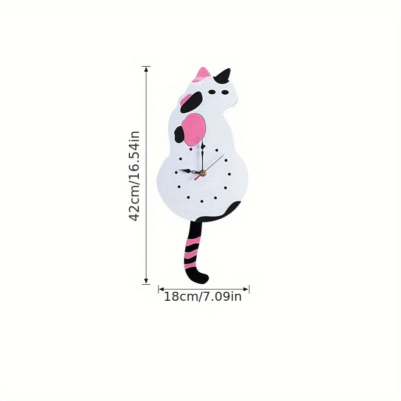 SwingTail Clock - Silent Cat Wall Clock with Swinging Tail
