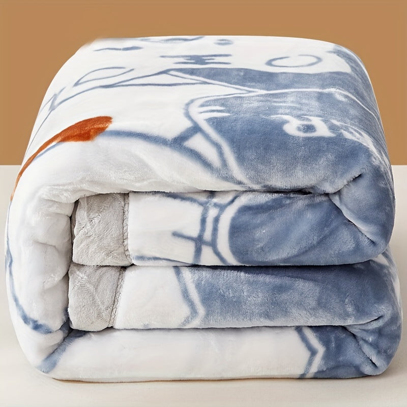 CozyCartoon - Soft Playful Cartoon Print Fleece Blanket