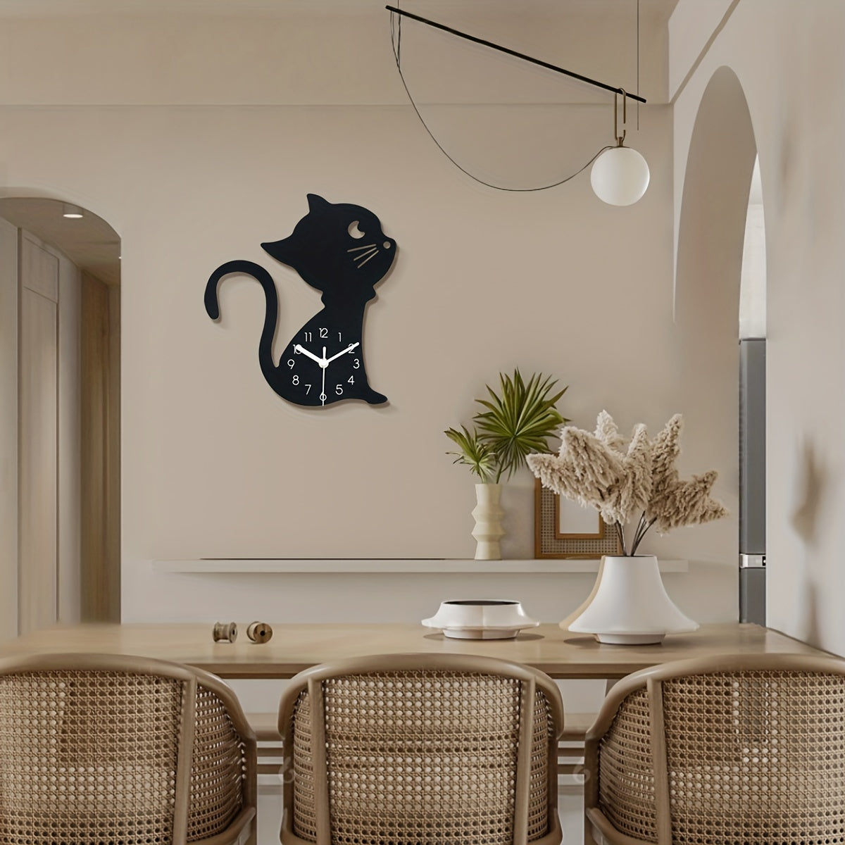 ModernPaws - Cat Silhouette Wall Clock