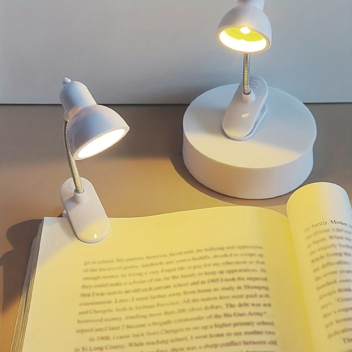 MiniGlow - Portable Clip-On Reading Lamp with Adjustable Arm