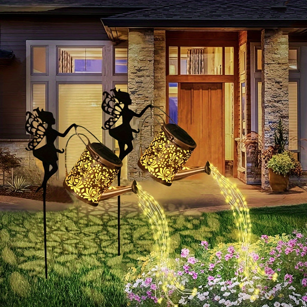 SolarSprinkle - Solar Powered Light-Up Watering Can Garden Decor