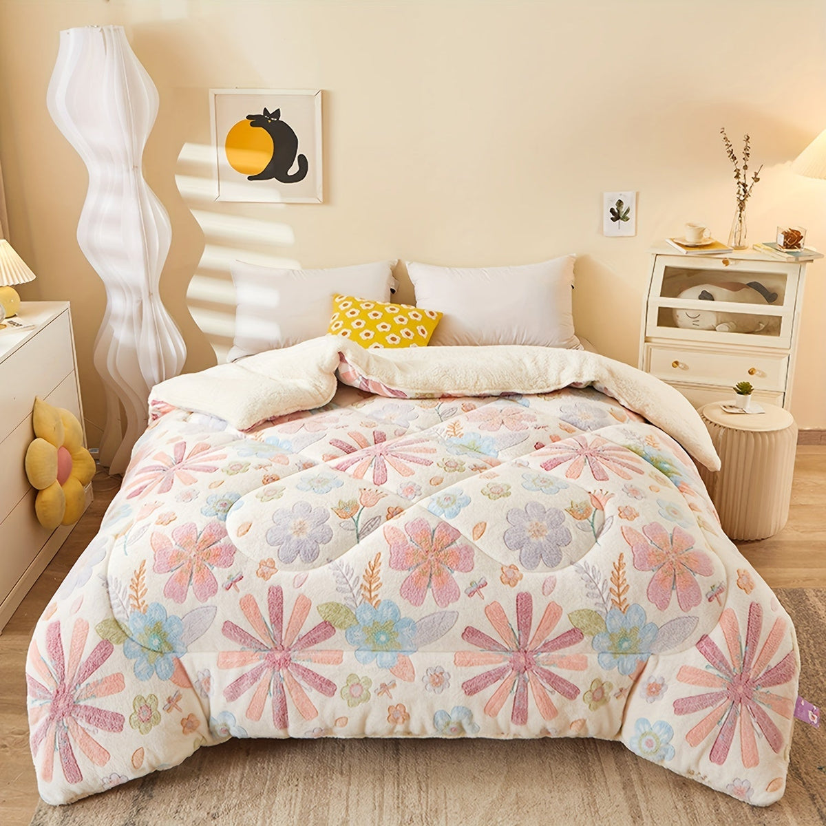 FloralDream - Soft Winter Fleece Duvet with Floral Print
