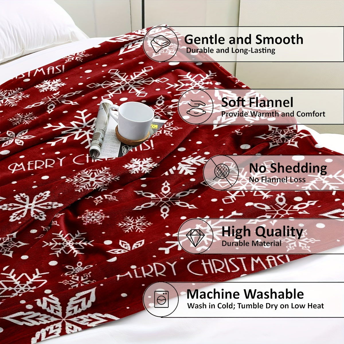 FestiveSnuggle - Soft & Cozy Christmas Fleece Throw Blanket