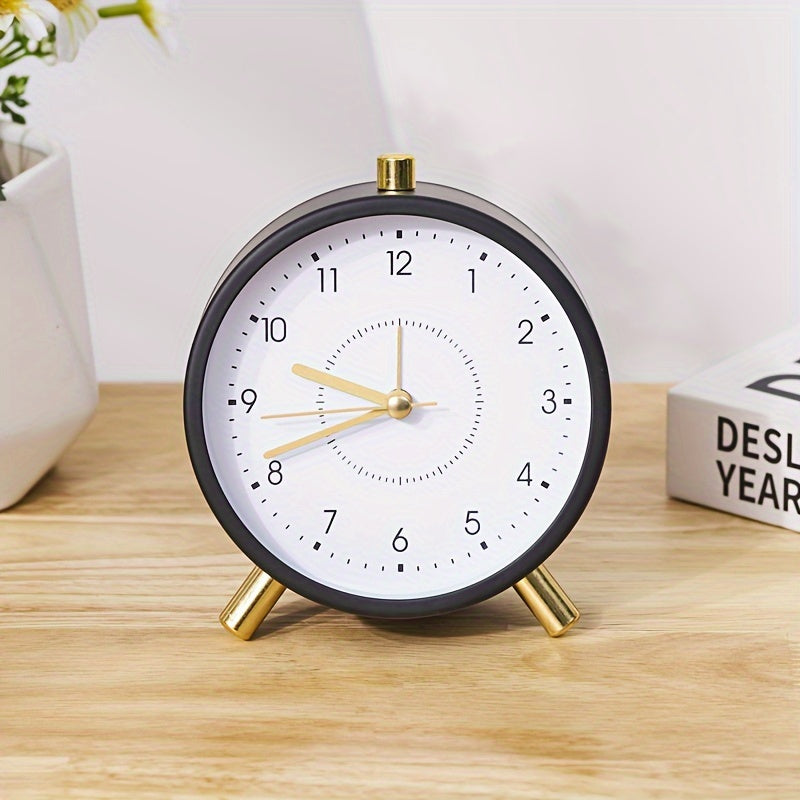 TimeSphere - Round Metal Alarm Clock with Night Light