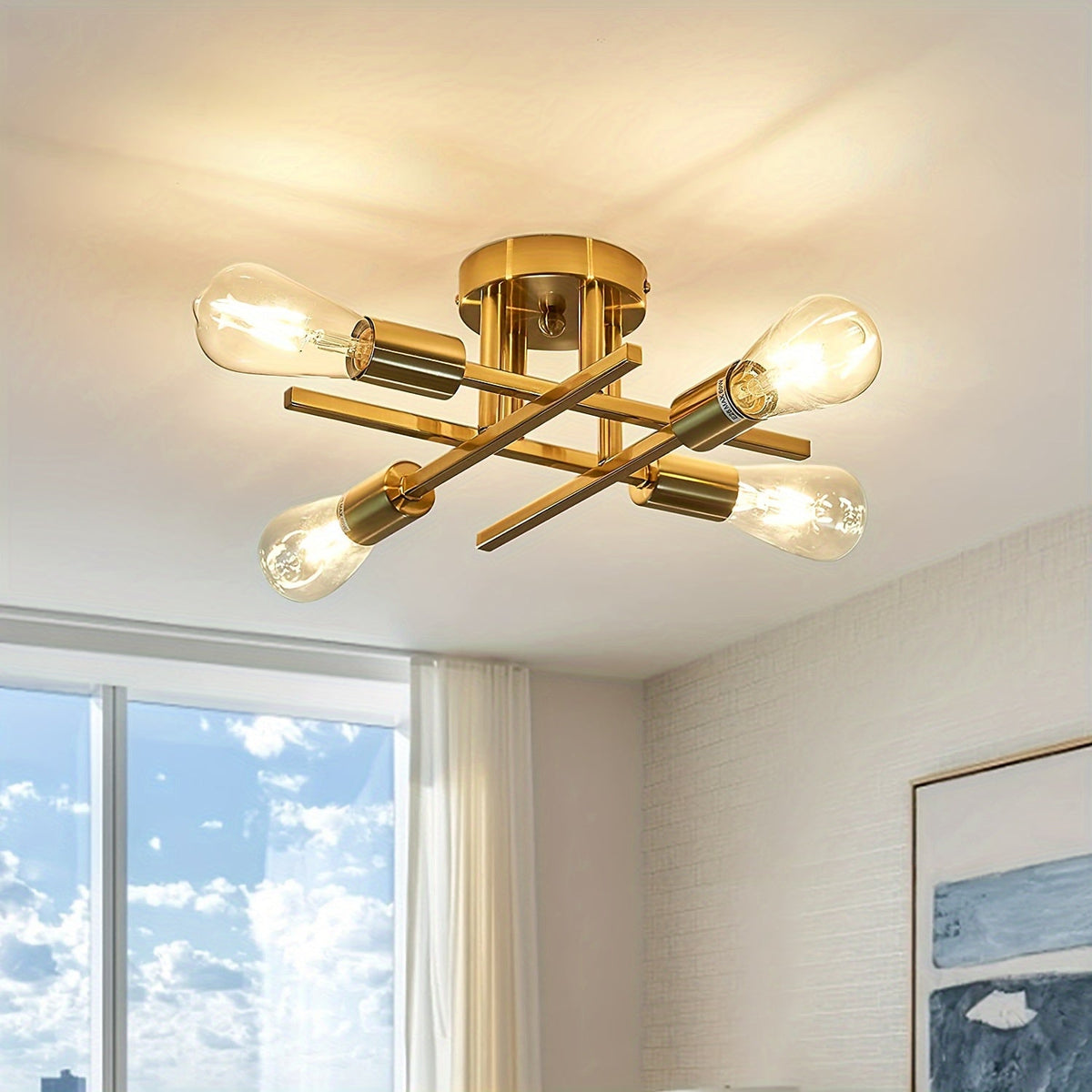 SatelliteLight - Modern Industrial Black Iron Ceiling Light