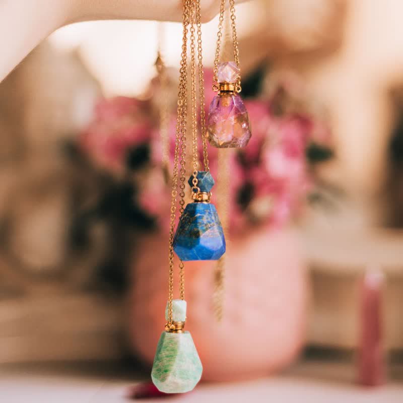 Iris - Collier flacon de parfum en cristal