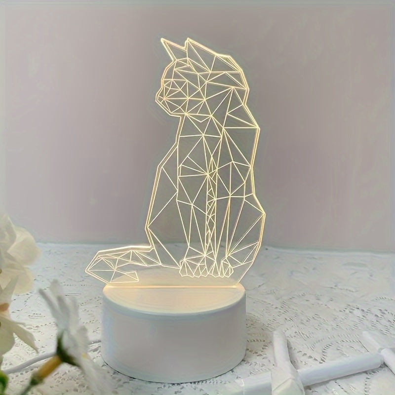 CatGlow Lamp - Modern 3D Cat Design USB Night Light
