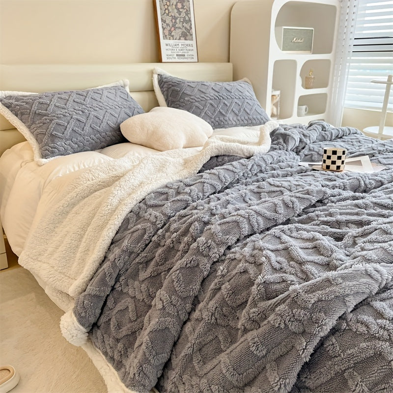 Vintra - Double-Sided Fleece Throw, Vintage Winter Style