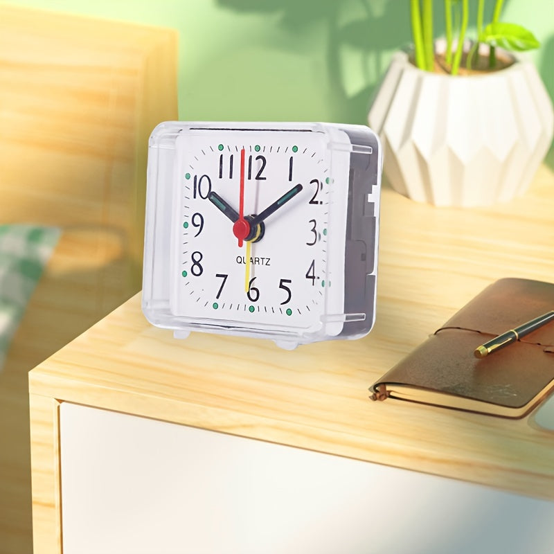 TimeSquare Alarm Clock - Minimalist White Clock for Desk and Bedroom