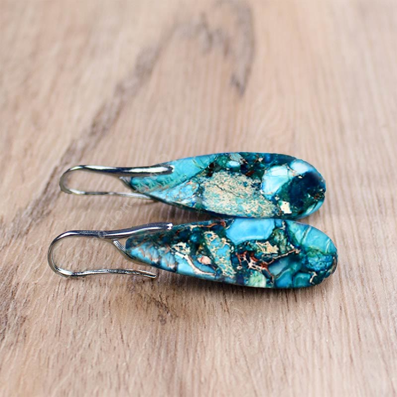 Amara - Boucles d'oreilles goutte en pierre royale