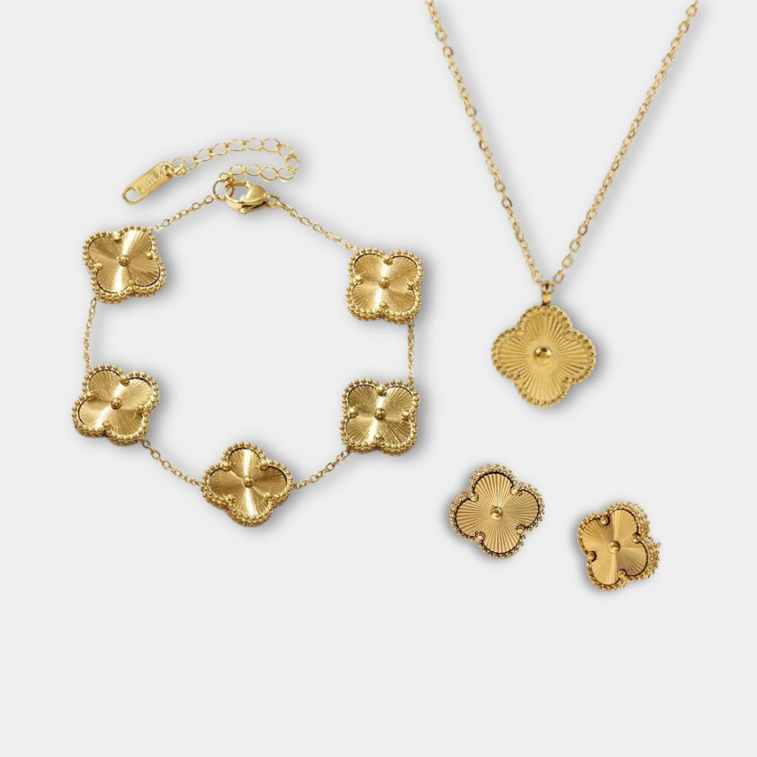 GoldenClove - Set trèfle or collier et bracelet