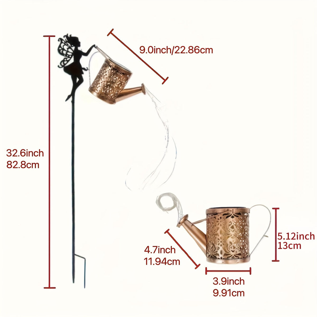 SolarSprinkle - Solar Powered Light-Up Watering Can Garden Decor