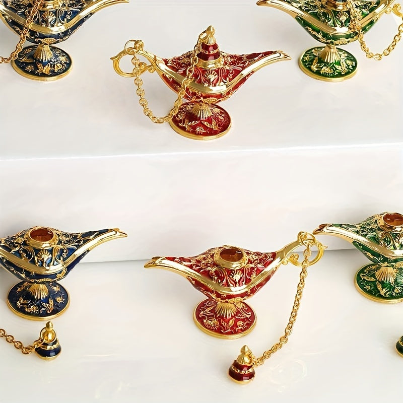 AladdinWish Lamp - Vintage Metal Oil Lamp for Oriental Decor