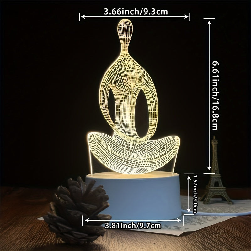 ZenLight - Modern 3D Yoga-Inspired Bedside Lamp