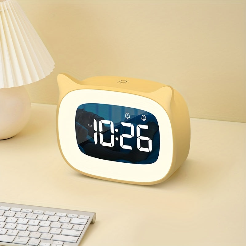 KawaiiCat Clock - Cat Night Light Alarm Clock for Kids' Rooms