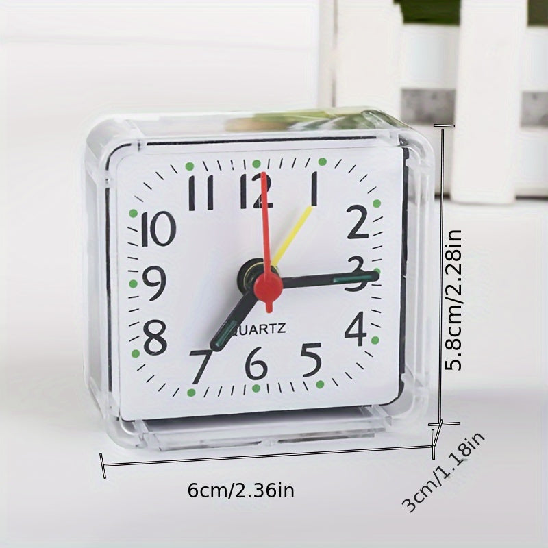 TimeSquare Alarm Clock - Minimalist White Clock for Desk and Bedroom