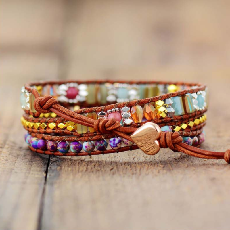 Bracelet Enroulant Winnie Bohème - Pierres Précieuses