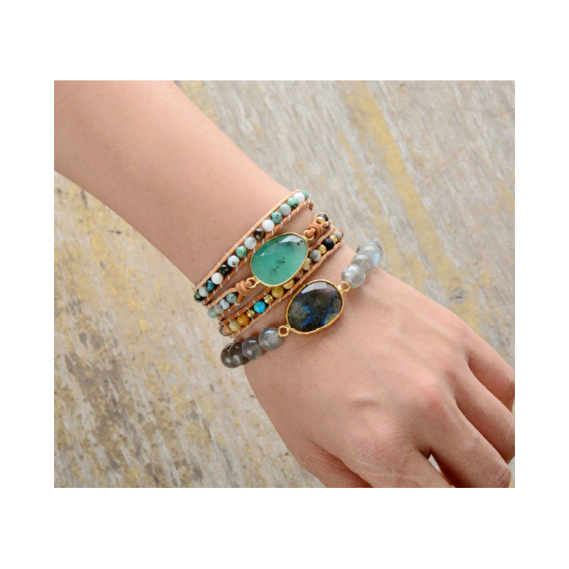 Bracelet Enroulant Winnie Bohème - Pierres Précieuses