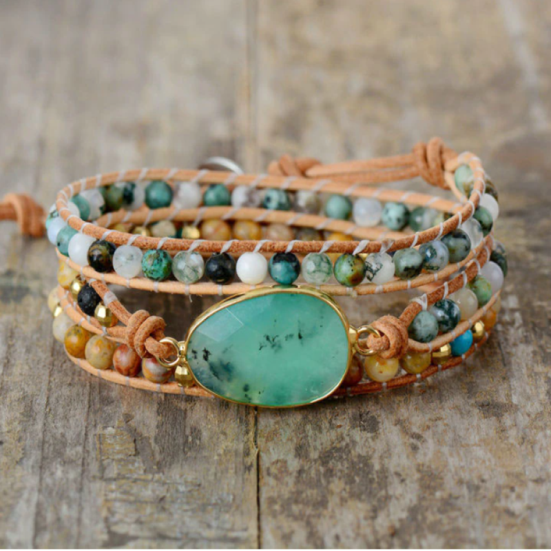 Bracelet Enroulant Winnie Bohème - Pierres Précieuses