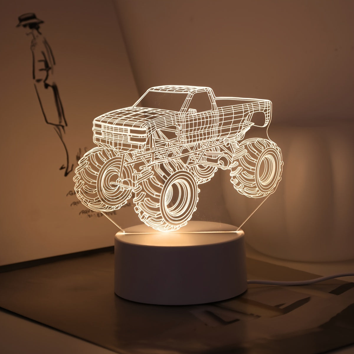 TruckGlow - 3D Monster Truck LED Lamp