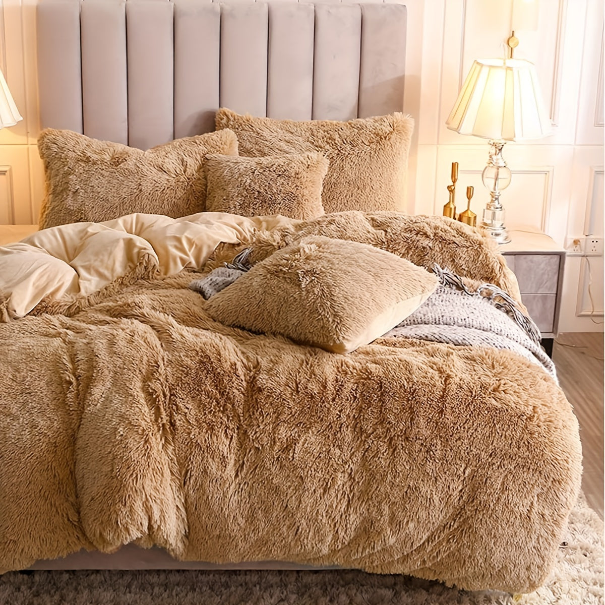 IndulgeNest - Ultra Soft Plush Duvet Cover Set with Zip Closure