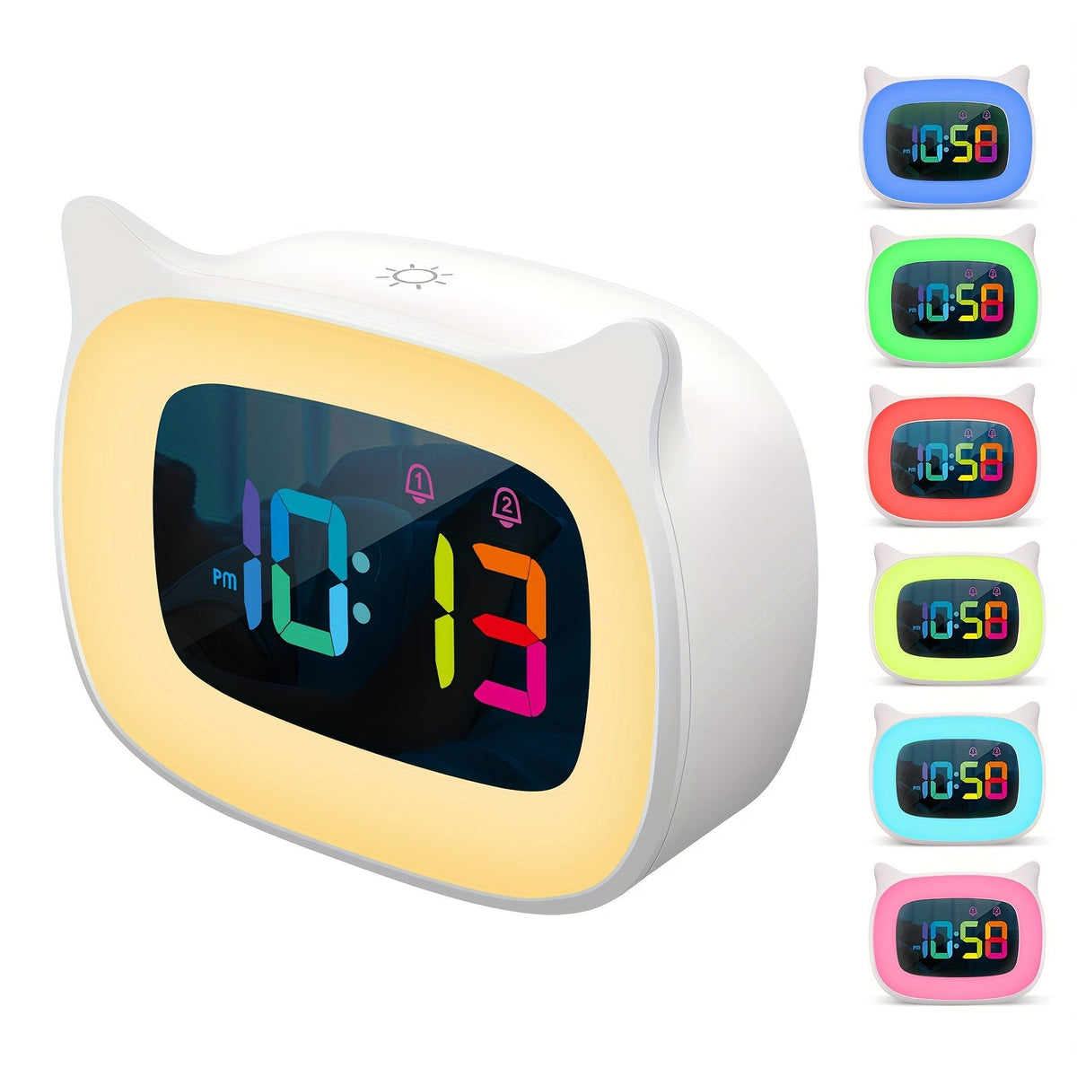 Ikitrix - LED Cat Alarm Clock with Ambient Night Light