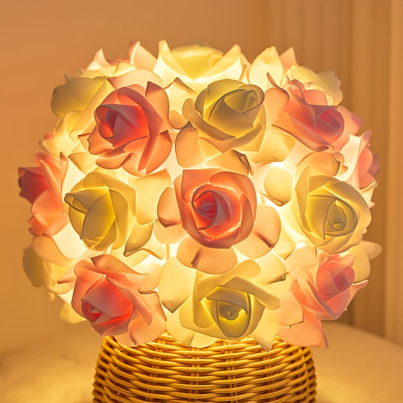 FloraGlow - Art Deco Rose Table Lamp with USB Port
