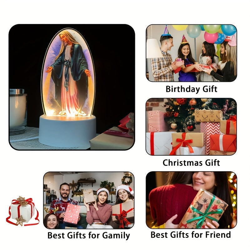 SacredGlow - Virgin Mary LED Night Light with USB Power