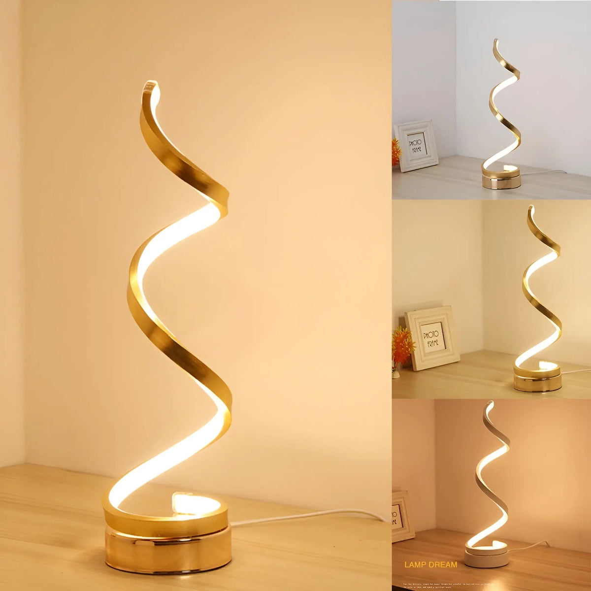 Spiral Glow - Curved LED Desk Lamp for Low-Energy Eye Comfort