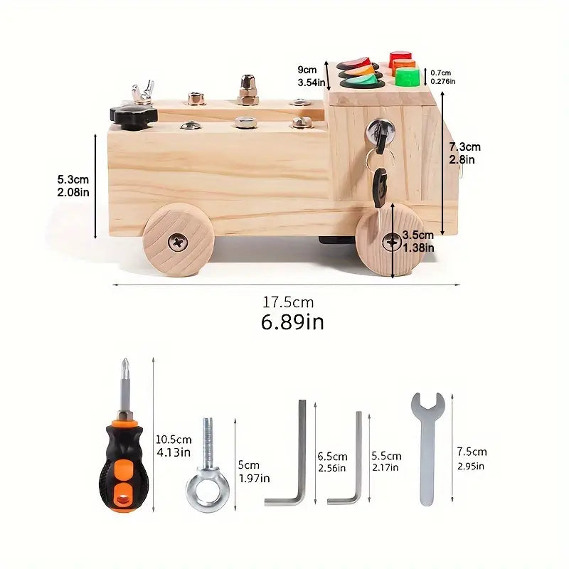 ToggleWood - Montessori Activity Board for Learning and Play with LED Lights