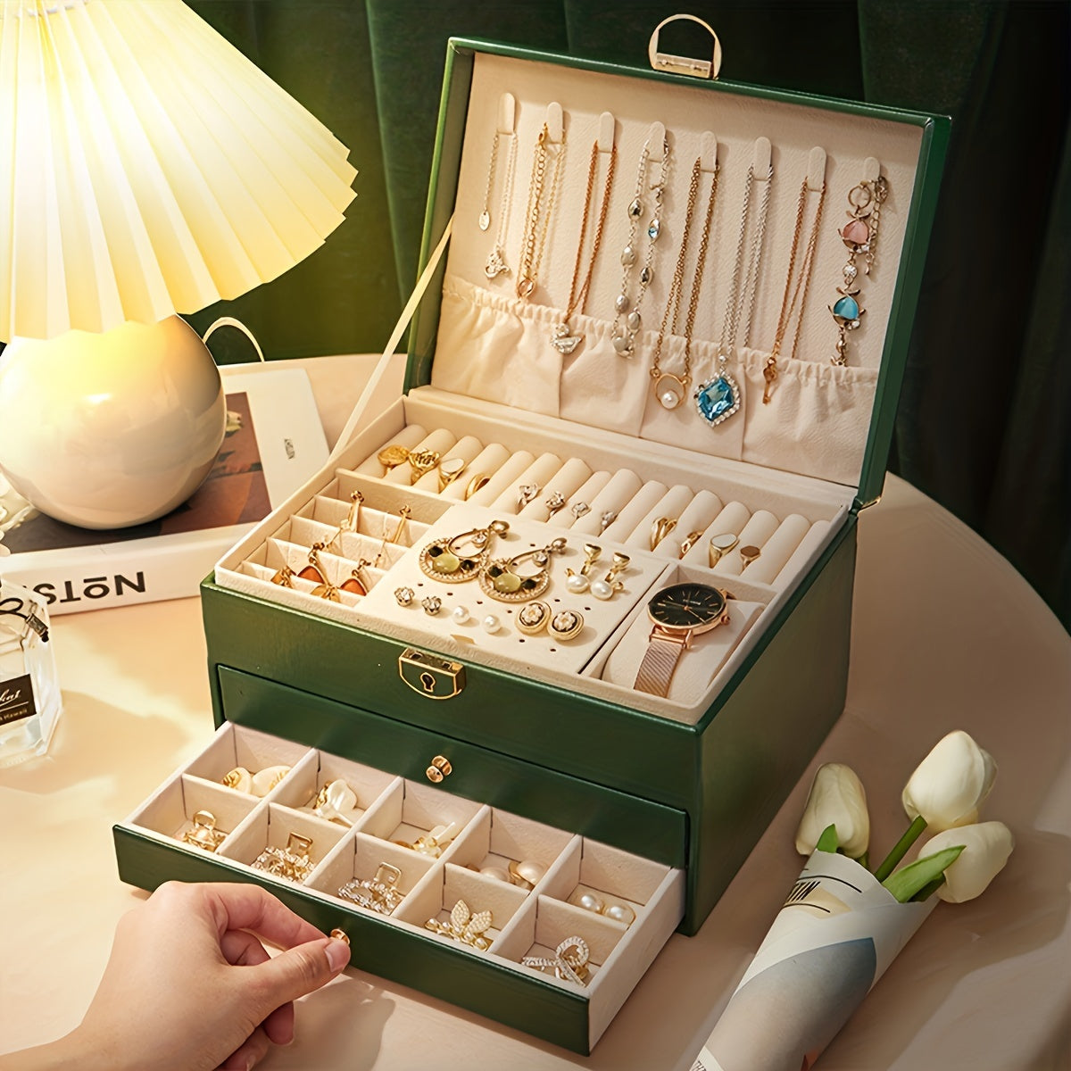 Ulmara - Luxury Leather Jewelry Organizer