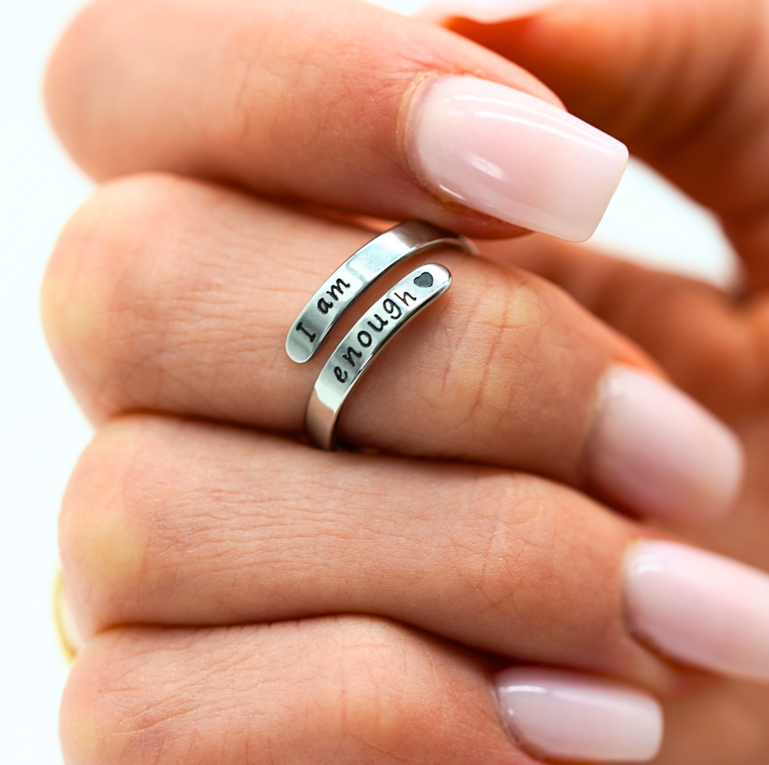 I Am Enough - Engraved Affirmation Band Ring