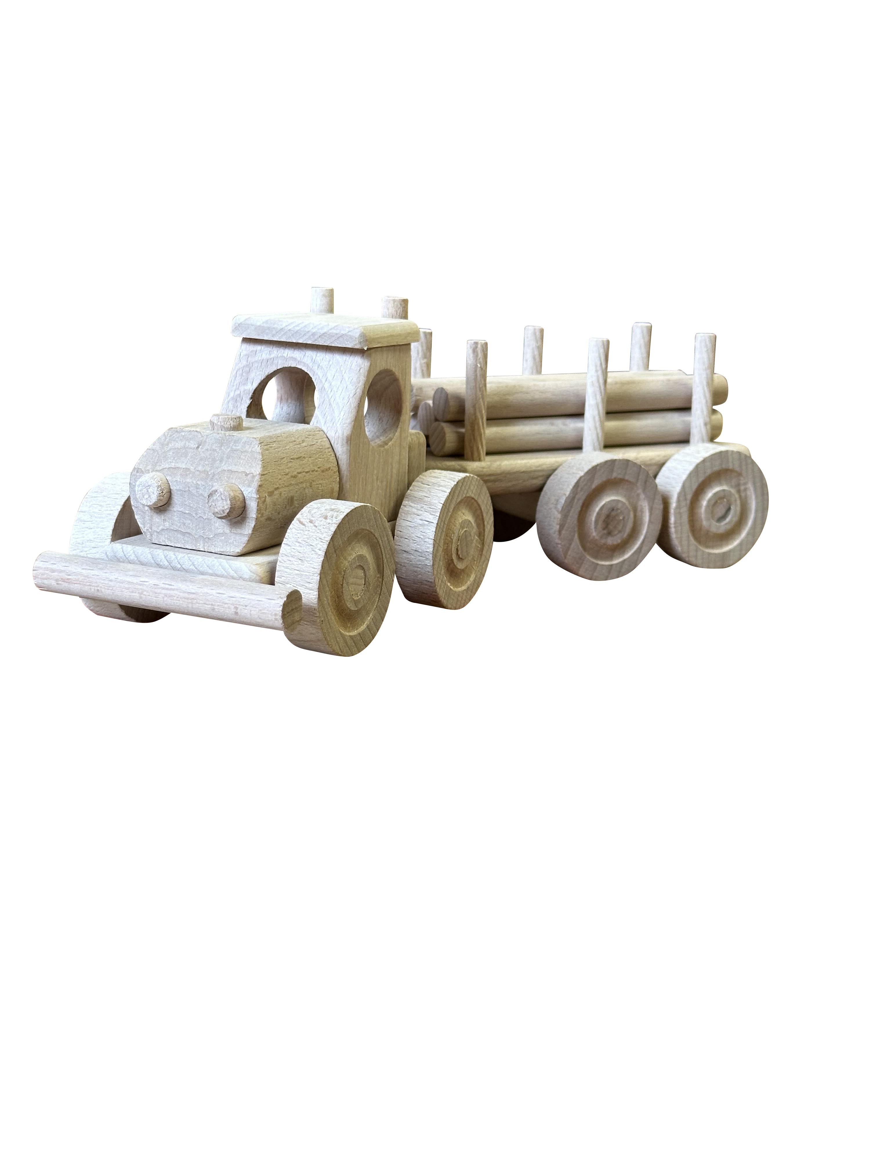 WoodTruck - Wooden Toy Truck with Trailer for Kids