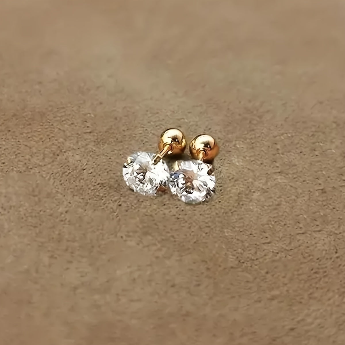 Lumen Sparkle - Titanium and Cubic Zirconia Stud Earrings
