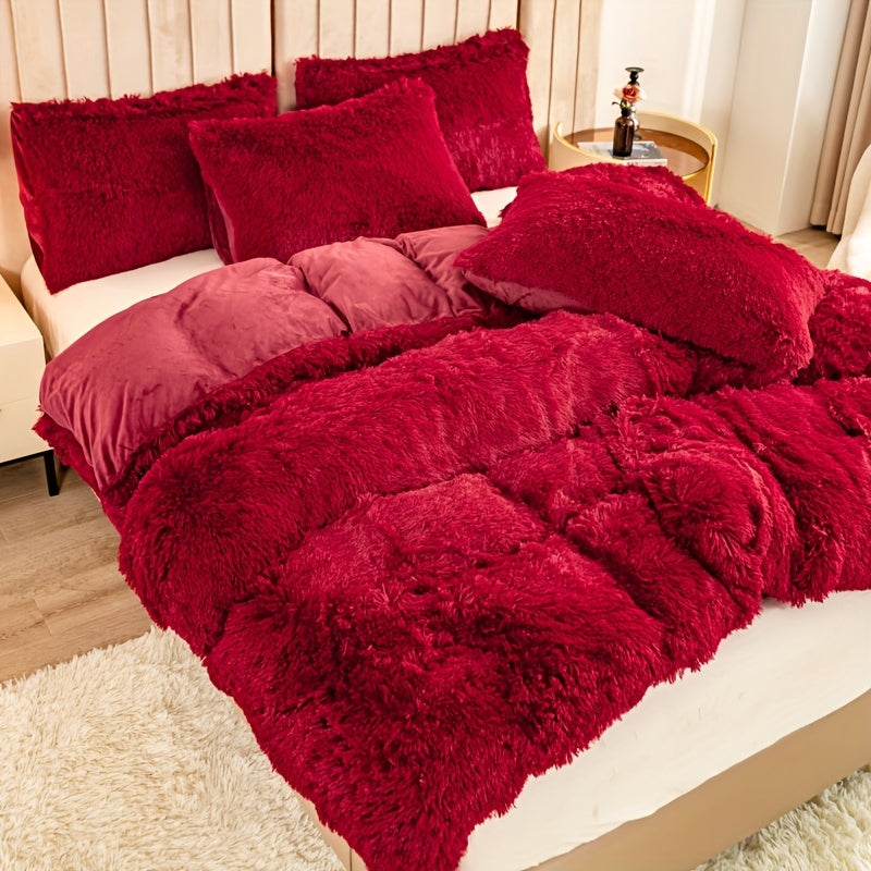 IndulgeNest - Ultra Soft Plush Duvet Cover Set with Zip Closure