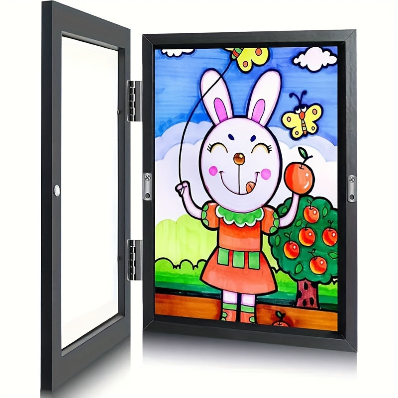 KidArtFrame - Wooden Kids Photo Frame with Front Opening