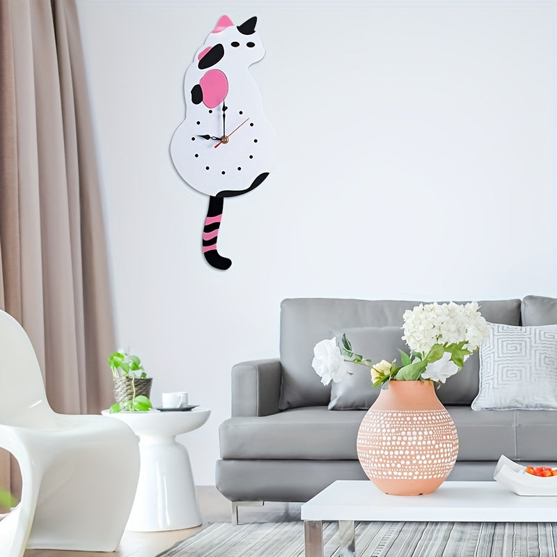SwingTail Clock - Silent Cat Wall Clock with Swinging Tail