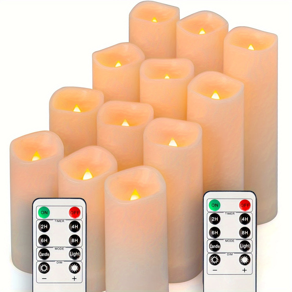 Esclara - 12-Piece LED Candle Set with Remote Control